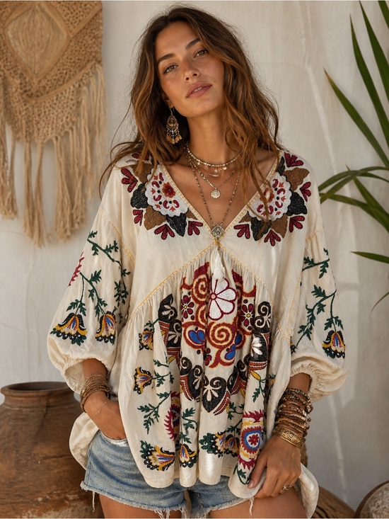 Zara Dresses & Skirts - Zara Embroidered Bohemian Tunic Dress